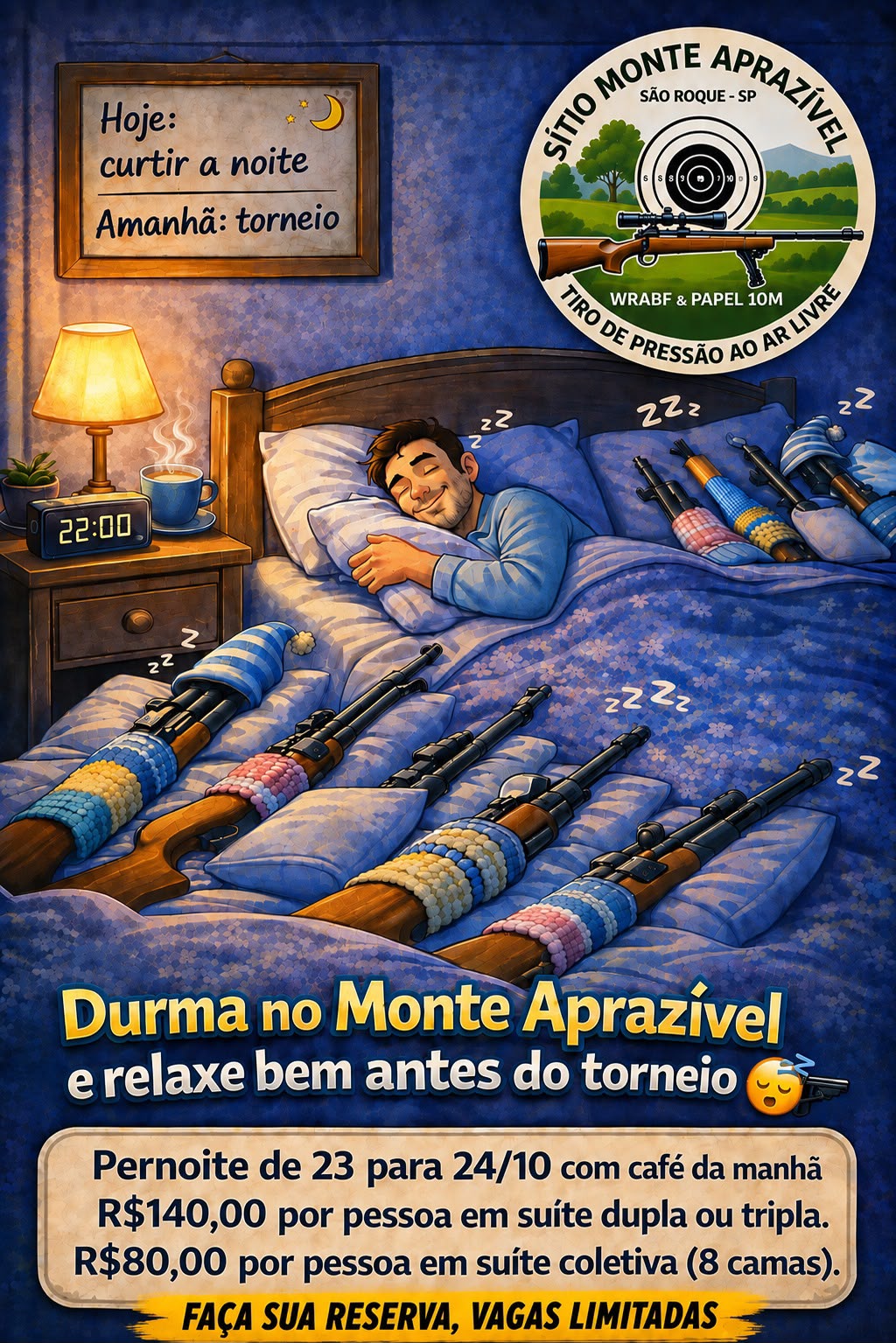 Arte do pernoite de 23 para 24 de outubro no Sítio Monte Aprazível, antes do torneio